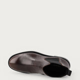 Women's minimal brown polished leather Beatle boots