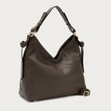 Large soft brown leather shoulder bag