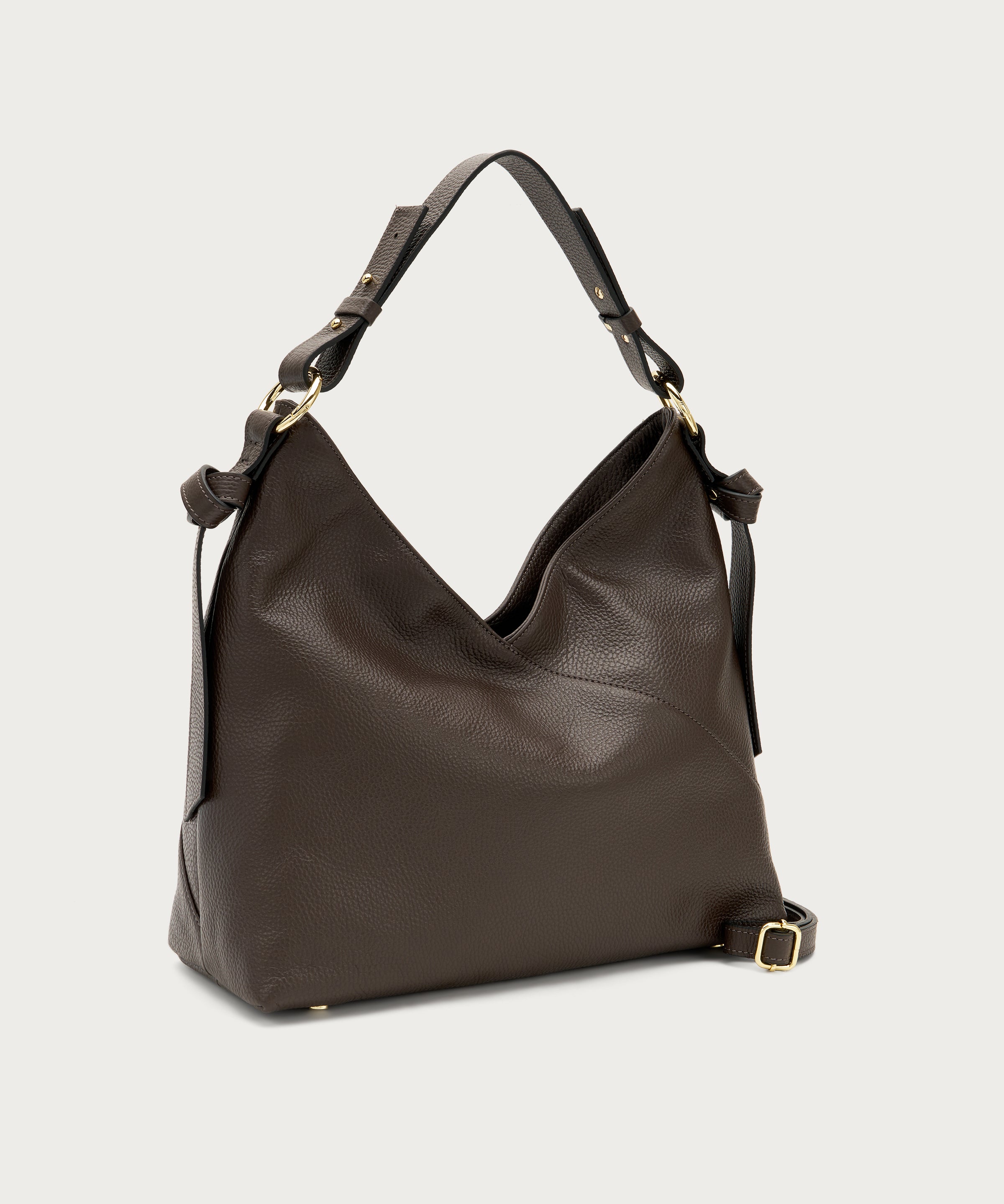 Große Schultertasche aus weichem Leder in Braun