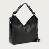 Large soft black leather shoulder bag