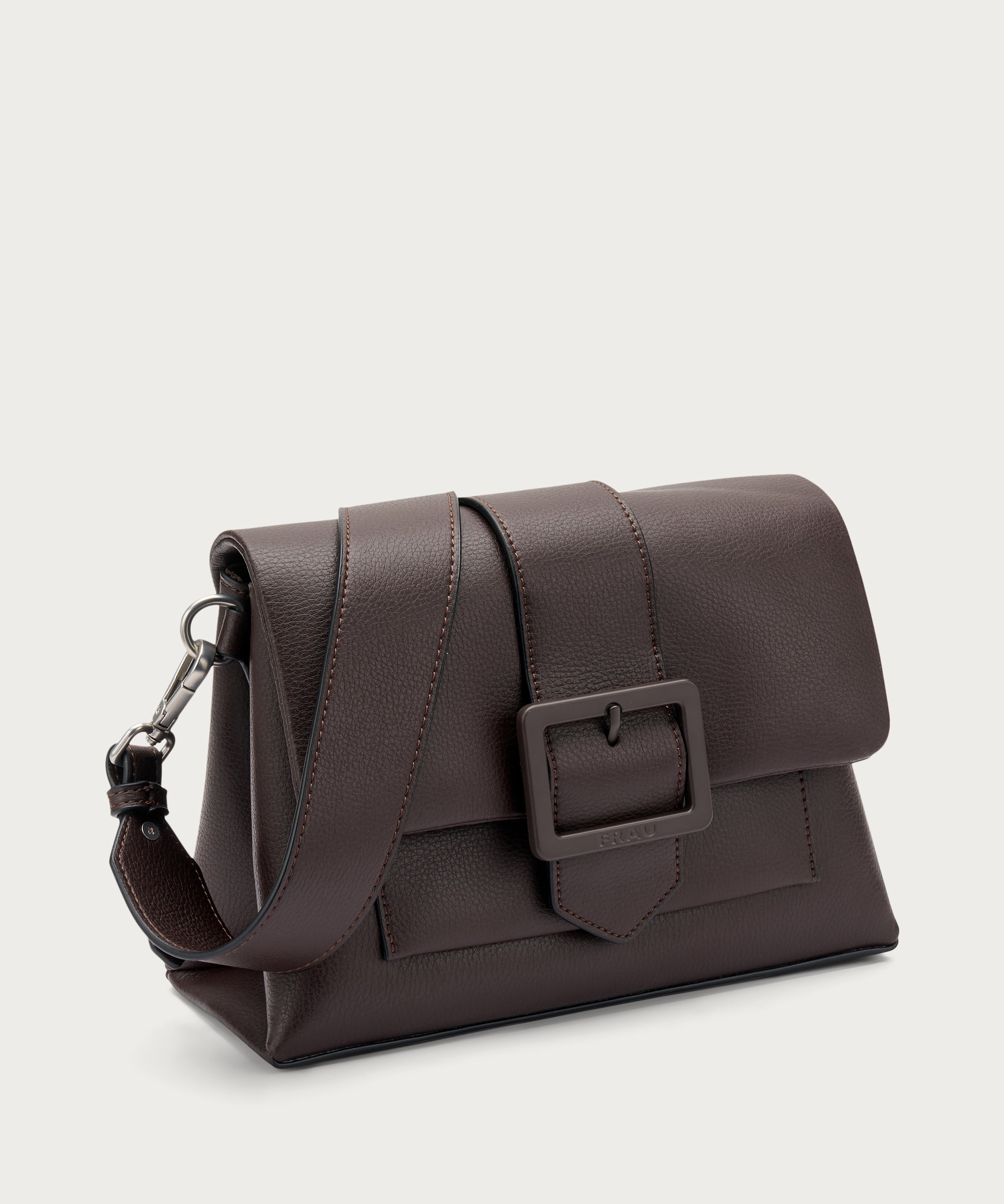 Kleine Schultertasche aus braunem Synthetikmaterial