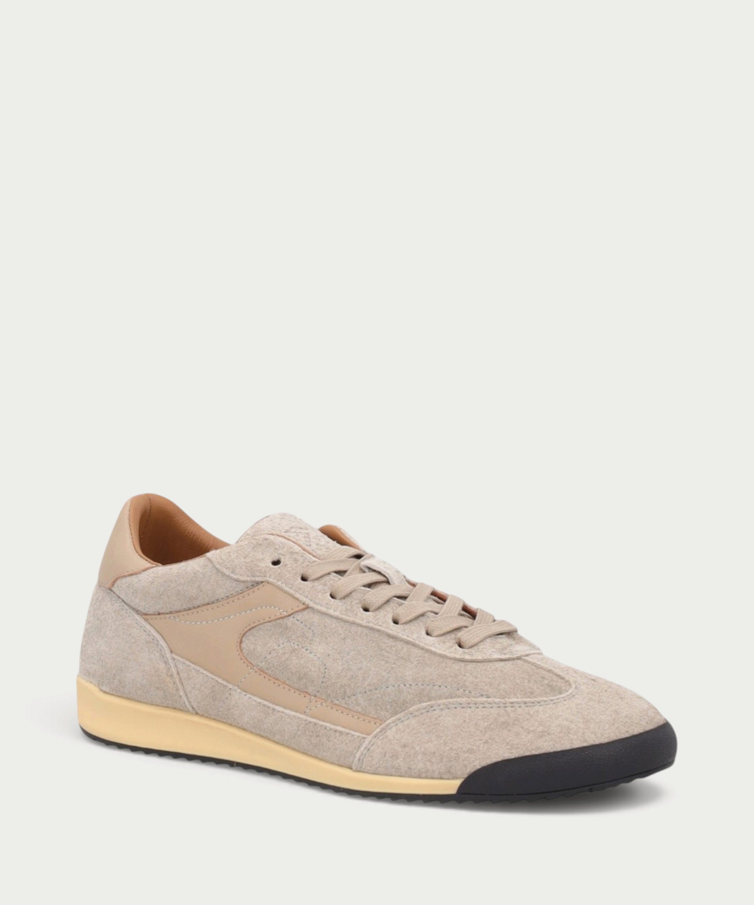 Sneakers vintage slim uomo in pelle scamosciata beige