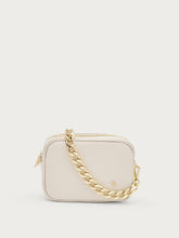 Small leather bag with chain strap - Cream | FRAU