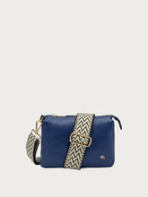 Small leather bag with fabric strap - Black | FRAU