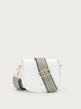 Half-moon bag with fabric strap - White | FRAU