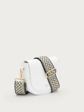 Half-moon bag with fabric strap - White | FRAU
