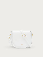 Half-moon bag with fabric strap - White | FRAU