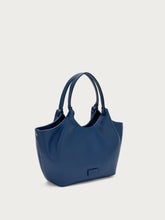 Mini-Shopper aus Leder - Blau | FRAU