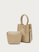 Mini-Bucket-Bag aus Leder - Sand | FRAU