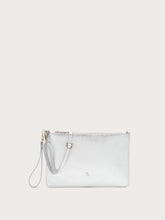 Pochette aus laminiertem Leder - Silber | FRAU