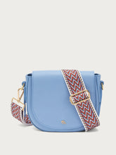 Small rigid crossbody bag with flap - Denim | FRAU