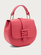 Rigid leather bag with accessory - Fuchsia | FRAU