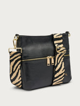 Leather bag with animal-print strap - Black | FRAU