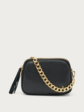 Medium leather bag with chain - Black | FRAU