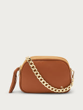 Medium leather bag with chain - Wood | FRAU