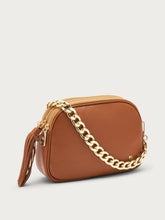 Medium leather bag with chain - Wood | FRAU