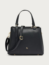 Medium tumbled leather handbag - Black | FRAU