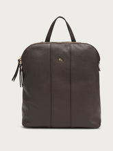 Tumbled leather backpack - Chocolate | FRAU