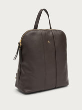 Tumbled leather backpack - Chocolate | FRAU