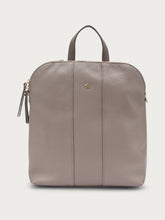Tumbled leather backpack - Taupe | FRAU
