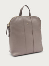 Tumbled leather backpack - Taupe | FRAU