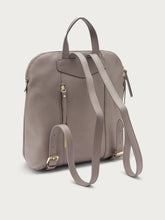 Tumbled leather backpack - Taupe | FRAU