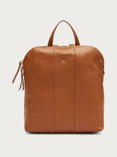Tumbled leather backpack - Wood | FRAU