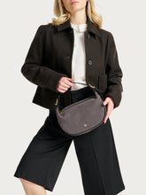 Soft suede handbag - Asphalt | FRAU