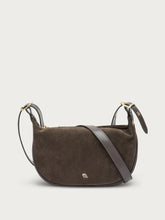Soft suede handbag - Dark Brown | FRAU