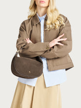 Soft suede handbag - Dark Brown | FRAU