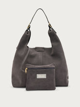 Soft suede tote bag - Asphalt | FRAU