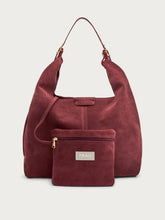 Soft suede tote bag - Bordeaux | FRAU