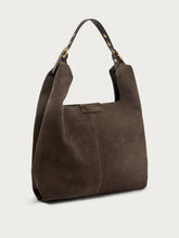 Soft suede tote bag - Dark Brown | FRAU