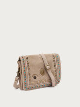 Boho-Tasche aus Veloursleder - Sand | FRAU