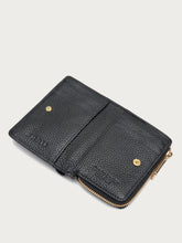Medium tumbled leather purse - Black | FRAU