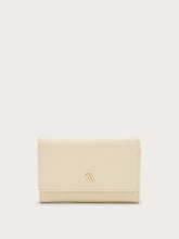 Leather tri-fold purse - Cream | FRAU